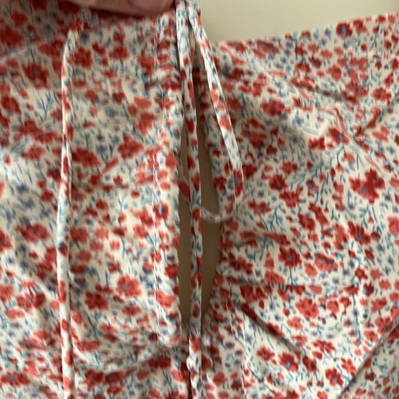 Floral Print Blouse top w White Bodysuit by Heyson Front tie So pretty - Picture 2 of 9